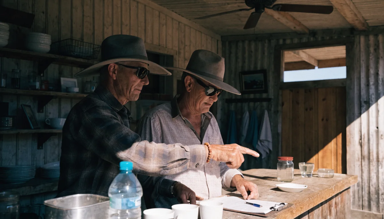 Two roadhouse staff discussing $20 deposit