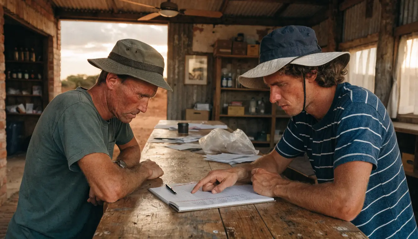 Two staff calculating wagering requirements